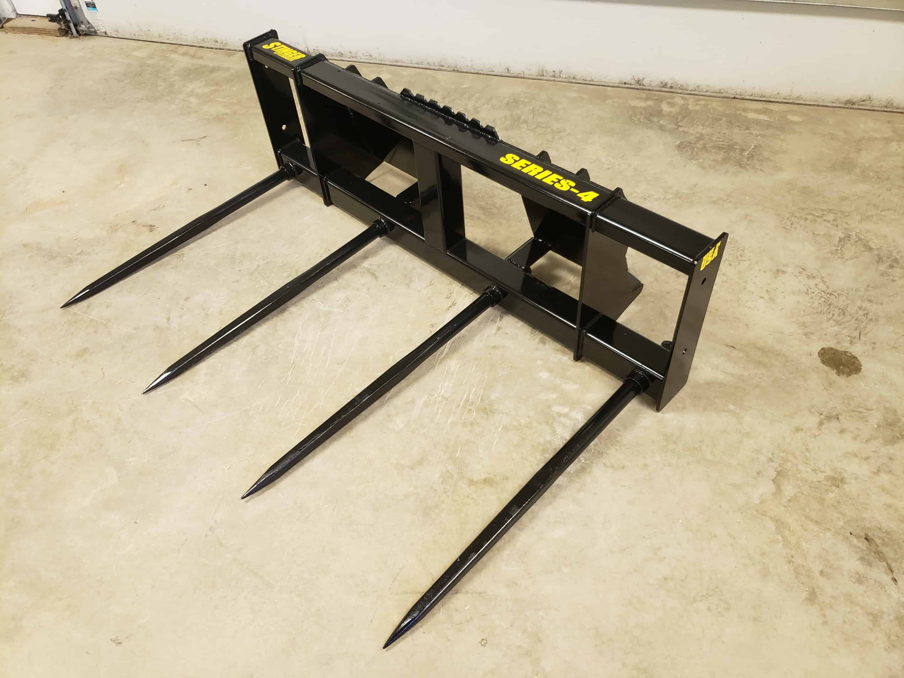 Hay Spears Nut Bale Spike Fork Tine Black Pair Square Wide Tine 49 9000lbs for sale online 