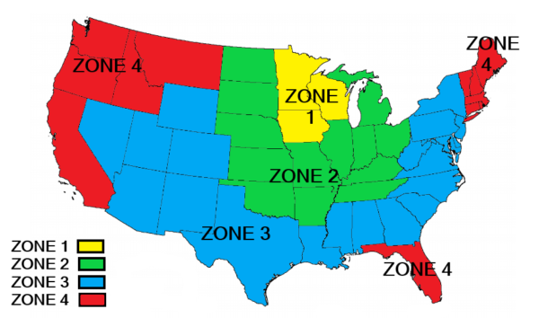 Stinger Attachments Shipping Map