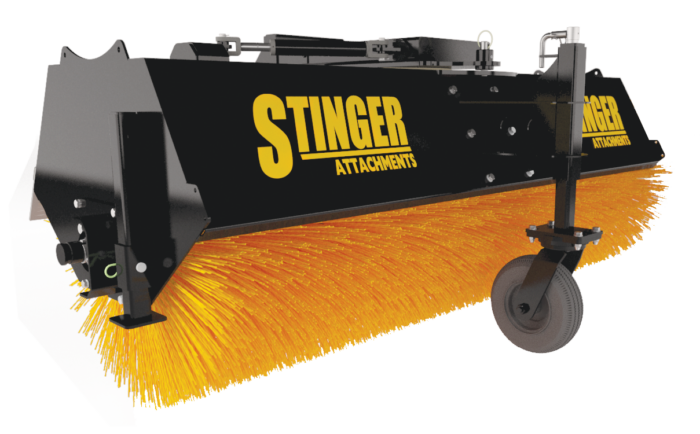 Sweeper Angle Broom Attachment for a Skid Steer