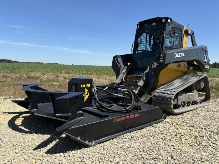 Brush cutter on a skid steer - right view