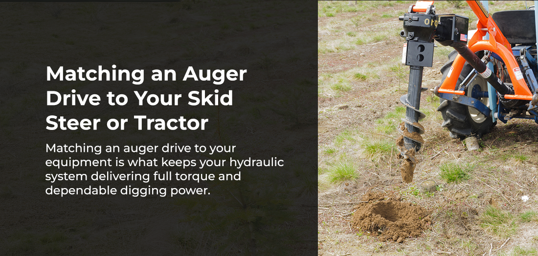 Banner for matching an auger drive to your skid steer or tractor